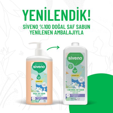 Siveno %100 Doğal Sıvı Kastil Sabun Lavanta Yağlı Cildi Rahatlatıcı Nemlendirici Arındırıcı Bitkisel Vegan 1000 ml
