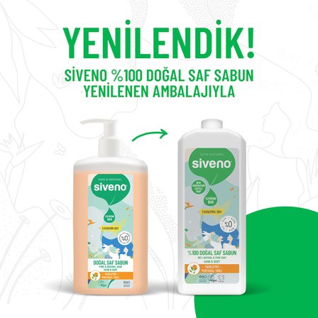 Siveno %100 Doğal Sıvı Kastil Sabun Portakal Yağlı Tazeleyici Nemlendirici Arındırıcı Bitkisel Vegan 1000 ml