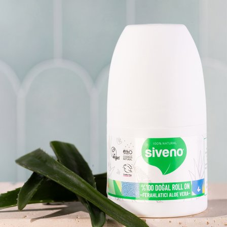 Siveno %100 Doğal Roll On Aloe Vera Deodorant Ter Kokusu Önleyici Bitkisel Leke Bırakmayan Vegan 50 ml