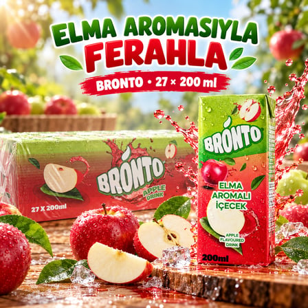 bronto Elma Aromalı İçecek 200 Ml x27 Adet