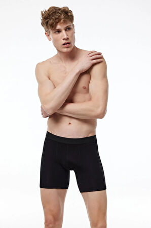 Erkek Gri Modal Uzun Boxer 010