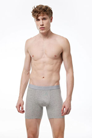 Erkek Gri Modal Uzun Boxer 010