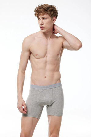 Erkek Gri Modal Uzun Boxer 010