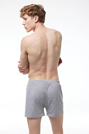 Erkek Gri Geniş Kalıp Büyük Beden Boxer %100 Pamuk Battal Boy Mb24 4xl/5xl/6xl/7xl