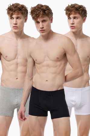 Görünmez Boxer Erkek Ten Rengi 3 Lü Paket Likralı Modal Iç Göstermeyen Boxer Mb58