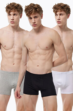 Görünmez Boxer Erkek Ten Rengi 3 Lü Paket Likralı Modal Iç Göstermeyen Boxer Mb58