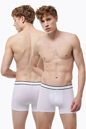 Erkek Gri 2 Li Pamuk Elastan Boxer 075