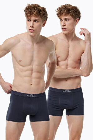 Erkek Gri 2 Li Pamuk Elastan Boxer 075