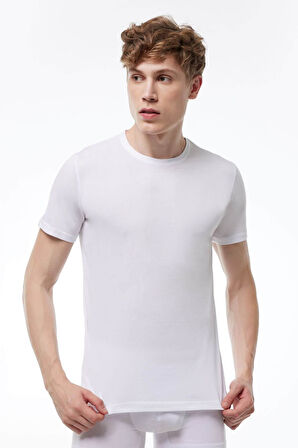 Malabadi 084 Erkek Modal Basic Yuvarlak Yaka Kısa Kol İnce Yaz Serinliği T-shirt