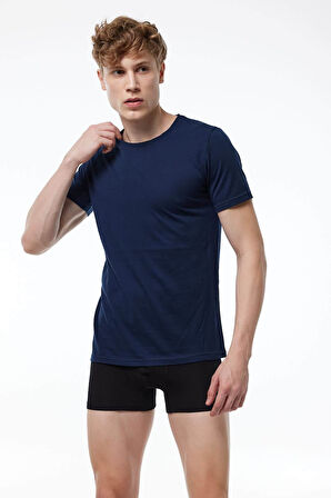 Malabadi 084 Erkek Modal Basic Yuvarlak Yaka Kısa Kol İnce Yaz Serinliği T-shirt