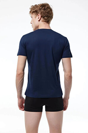 Malabadi 085 Erkek Modal V Yaka Kısa Kol İnce Yaz Serinliği T-shirt