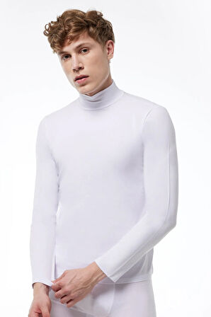 Erkek Siyah Yarım Balıkçı Yaka Uzun Kol Likralı Modal Body 086