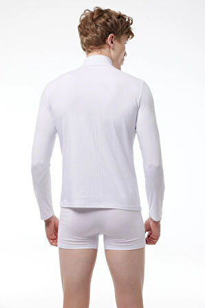 Erkek Siyah Yarım Balıkçı Yaka Uzun Kol Likralı Modal Body 086