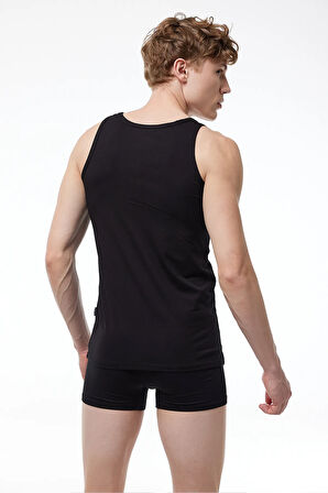 Erkek Siyah 2 Li Paket Pamuk Elastan Atlet 090