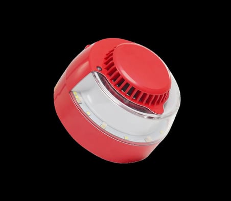 TEKNİM TFS-4192R KONVANSİYONEL FLAŞÖRLÜ YANGIN ALARM SİRENİ. KIRMIZI