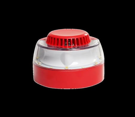 TEKNİM TFS-4192R KONVANSİYONEL FLAŞÖRLÜ YANGIN ALARM SİRENİ. KIRMIZI