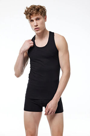 Erkek Beyaz 2 Li Paket Pamuk Elastan Rambo Sporcu Atleti 094