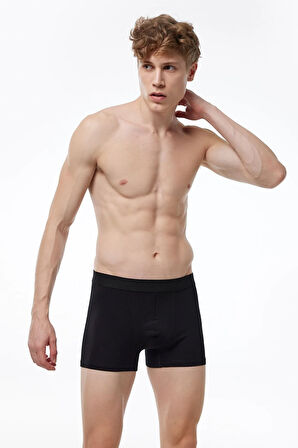 Erkek Siyah 5 Li Paket Milan Modal Boxer Mb14