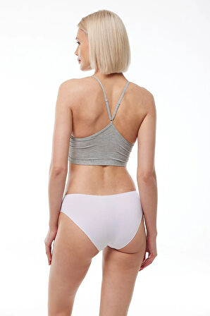 Kadın Gri 2 Li Paket Ayarlanabilir Ip Askılı Pedsiz Modal Penye Büstiyer 1046