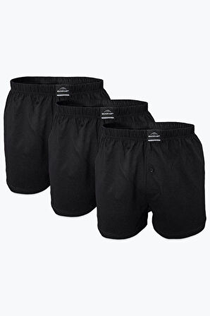 Erkek Gri 3 Lü Paket Geniş Kalıp Büyük Beden Boxer %100 Pamuk Battal Boy 3m024
