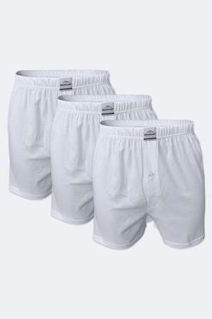 Erkek Gri 3 Lü Paket Geniş Kalıp Büyük Beden Boxer %100 Pamuk Battal Boy 3m024