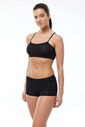 Kadın Siyah 2 Li Paket Modal Boxer 109