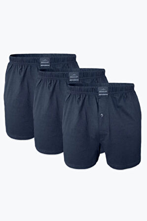 Erkek Gri 3 Lü Paket Geniş Kalıp Büyük Beden Boxer %100 Pamuk Battal Boy 3m024