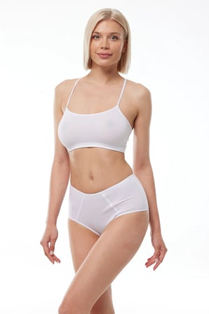 Kadın Beyaz 2 Li Paket Pamuk Elastan Sabrina Yüksek Bel Slip Külot 114