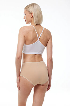 Kadın Beyaz 2 Li Paket Pamuk Elastan Sabrina Yüksek Bel Slip Külot 114