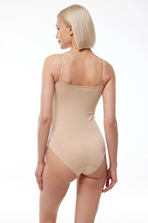 Kadın Ten Rengi Ayarlanabilir Ip Askılı Modal Çıtçıtlı Body 134