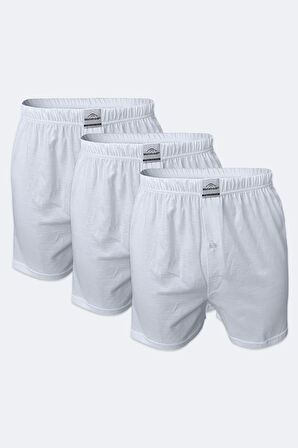 Erkek Gri 3 Lü Paket Geniş Kalıp Büyük Beden Boxer %100 Pamuk Battal Boy 3m024