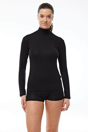 Malabadi 180 Kadın Modal Yarım Balıkçı Yaka Uzun Kol Likralı Body