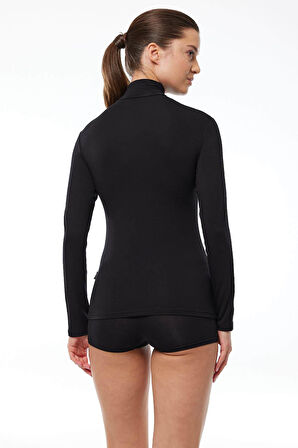 Malabadi 180 Kadın Modal Yarım Balıkçı Yaka Uzun Kol Likralı Body