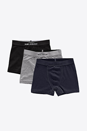 Erkek Çocuk Beyaz 3 Lü Paket Pamuk Elastan Boxer 208