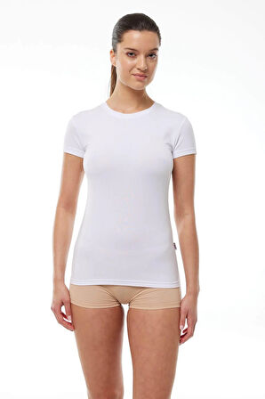Malabadi 191 Kadın Modal Kısa Kol USA ( Bisiklet ) Yaka T-shirt & Body