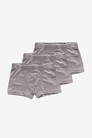 Erkek Çocuk Füme 3 Lü Paket Pamuk Elastan Boxer 209
