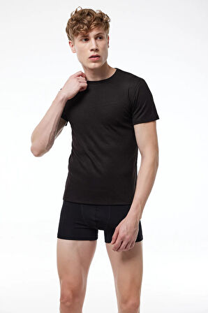 Erkek Ekru Yuvarlak Yaka Kısa Kollu Viloft Termal Üst Içlik 606