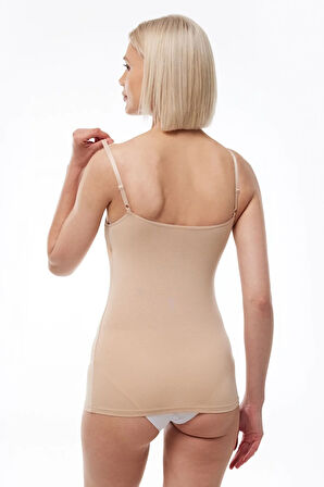 Kadın Ten Rengi Ayarlanabilir Ip Askılı Modal Kaplı Atlet 824