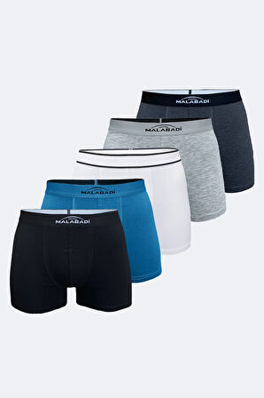 Erkek Lacivert 5 Li Pamuk Elastan Boxer 5m075