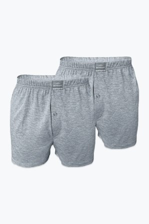 Erkek Gri 2 Li Paket Geniş Kalıp Büyük Beden Boxer %100 Pamuk Battal Boy 90024 4xl/5xl/6xl/7xl