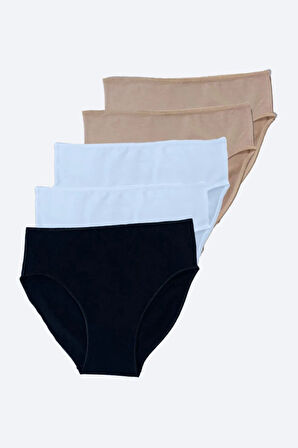 Karma Renk 5 ' Li Ekonomik Paket 90187 Kadın Standart Bel Slip