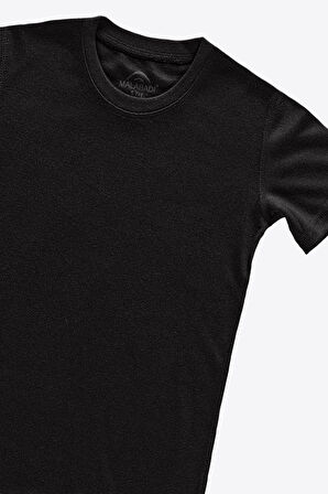 Unisex Çocuk Siyah Kısa Kollu Viloft Termal Üst Içlik 90402