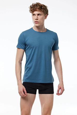 Malabadi 084 Erkek Modal Basic Yuvarlak Yaka Kısa Kol İnce Yaz Serinliği T-shirt