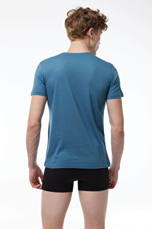 Malabadi 084 Erkek Modal Basic Yuvarlak Yaka Kısa Kol İnce Yaz Serinliği T-shirt
