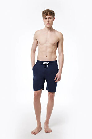 Erkek Kırçıllı Gri Bel Lastikli Cepli Tek Alt Şort 6005