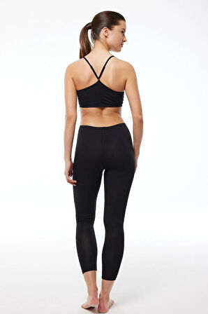 Kadın Siyah Şardonlu Modal Kışlık Hamile Taytı 1904