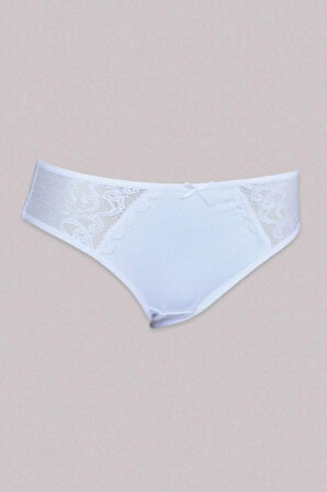 Kadın Siyah 3 Lü Paket Pamuk Elastan Dantelli Slip Külot 149