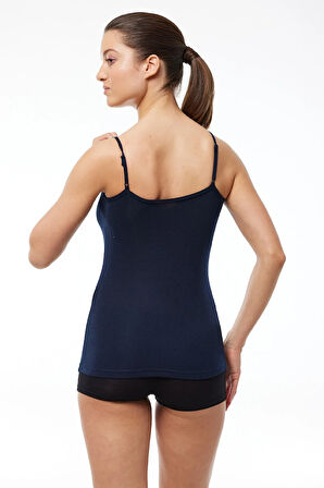 Kadın Siyah Ayarlanabilir Ip Askılı Fitilli Micro Modal Atlet 1020