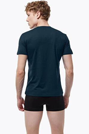 Malabadi 085 Erkek Modal V Yaka Kısa Kol İnce Yaz Serinliği T-shirt