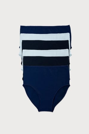 Kadın Siyah Beyaz Gri 6 Lı Paket Modal Yüksek Bel Slip Külot 1955
